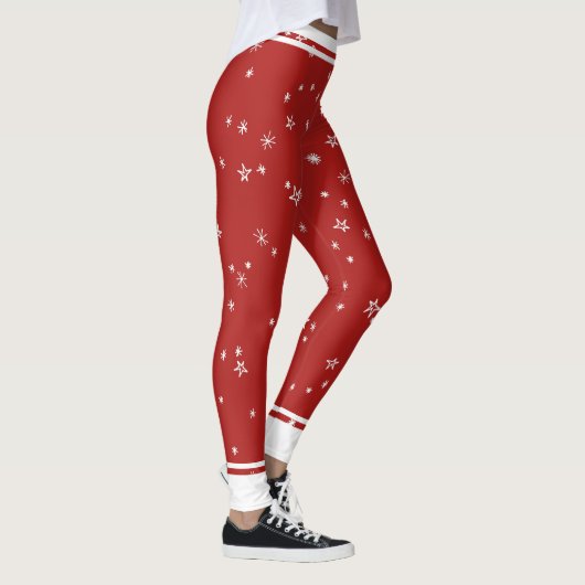 Leggings Étoiles et rayures rouges et blanches (Droite)