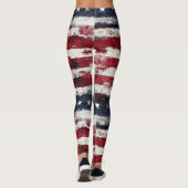Leggings Étoiles et rayures rustiques patriotique (Dos)