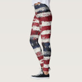 Leggings Étoiles et rayures rustiques patriotique (Gauche)