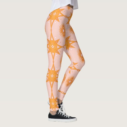 Leggings Etoiles et soleils Motif géométrique Or rose (Droite)