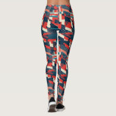 Leggings Etoiles géométriques modernes Motif du drapeau amé (Dos)
