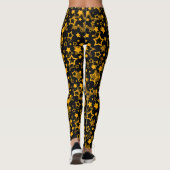 Leggings Étoiles Jaune Doré Pailleté Design  (Dos)