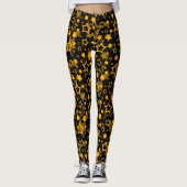 Leggings Étoiles Jaune Doré Pailleté Design  (Devant)