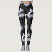 Leggings Étoiles magiques en argent Unicorne (Devant)
