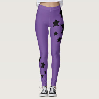 Leggings Étoiles magiques Violet arrière - plan Nuit mystiq