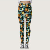 Leggings Étoiles Motif céleste Sun Moon Noir (Devant)