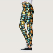 Leggings Étoiles Motif céleste Sun Moon Noir (Gauche)