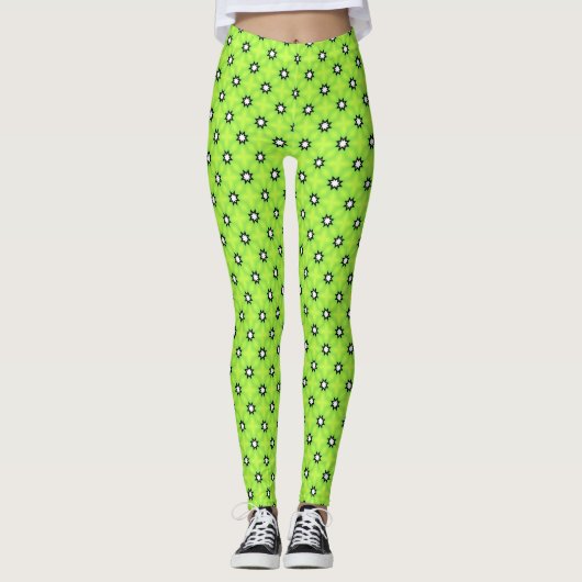 Leggings Étoiles noires et blanches (Devant)
