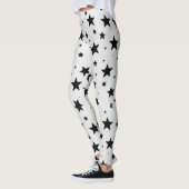 Leggings Étoiles noires sur Arrière - plan blanc (Gauche)
