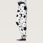 Leggings Étoiles noires sur blanc (Gauche)