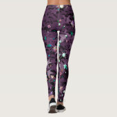 Leggings Étoiles Parkly Violettes Et Multinolores (Dos)