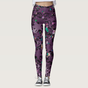 Leggings Étoiles Parkly Violettes Et Multinolores