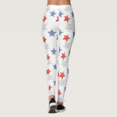Leggings Étoiles Patriotique Rouge Blanc Bleu (Dos)