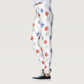 Leggings Étoiles Patriotique Rouge Blanc Bleu (Gauche)