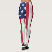 Leggings Étoiles patriotiques et rayures Bleu Blanc Vacance (Dos)