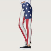 Leggings Étoiles patriotiques et rayures Bleu Blanc Vacance (Gauche)