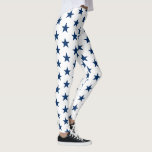 Leggings - Étoiles patriotiques pour femmes<br><div class="desc">Les jambes de ces femmes sont représentées en bleu marine avec un imprimé d'étoiles patriotiques blanches. Customisez cet objet ou achetez tel quel.</div>