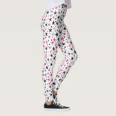 Leggings Étoiles Roses Argent Noir (Droite)