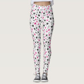 Leggings Étoiles Roses Argent Noir (Devant)