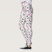 Leggings Étoiles Roses Argent Noir (Gauche)
