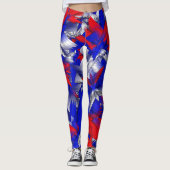 Leggings Étoiles rouges blanches et bleues (Devant)