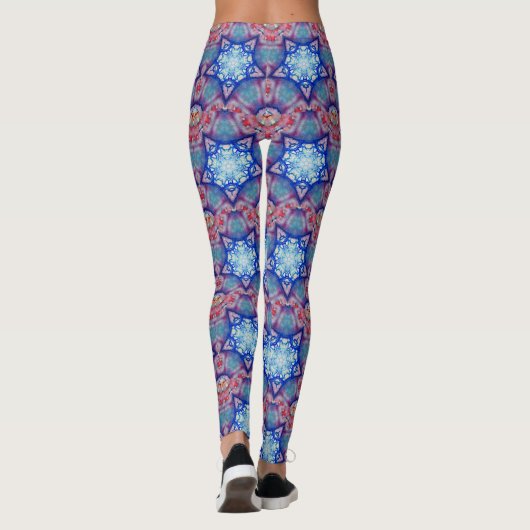 Leggings ÉTOILES ROUGES BLEU ABSTRAITES Fractées géométriqu (Dos)