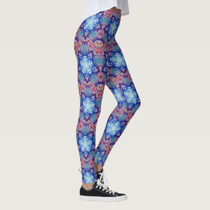 Leggings ÉTOILES ROUGES BLEU ABSTRAITES Fractées géométriqu