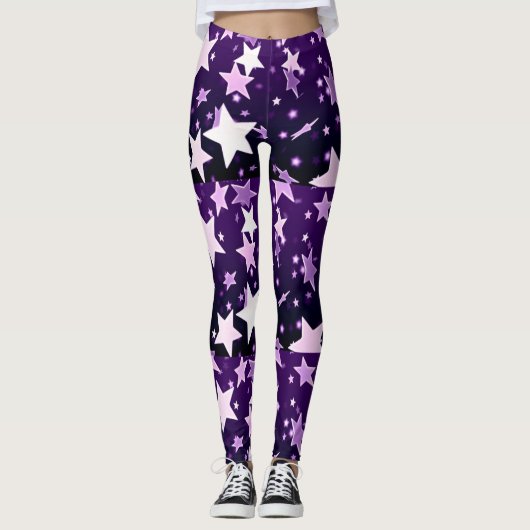 Leggings Étoiles violettes (Devant)
