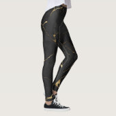 Leggings Excellente Impression Couleur En Marbre Noir (Droite)