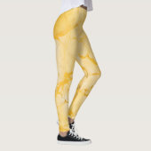 Leggings Excellente impression couleur marbre jaune (Droite)