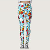 Leggings Exclamations de bandes dessinées, pétards, Poofs (Devant)