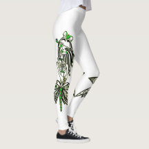 Leggings Exclusief ontwerp. Groen vlinder meisje.