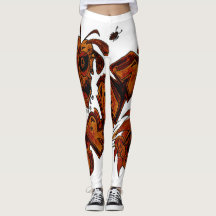 Leggings Exclusief ontwerp. Oranje bruin Crazy