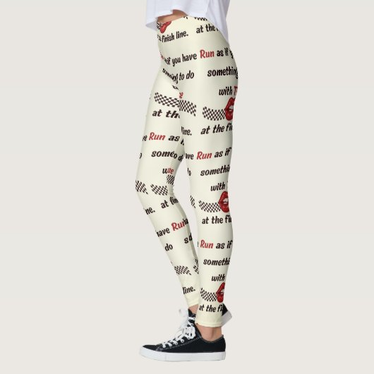 Leggings Exécution d'un Motif de typographie motivationnell (Gauche)