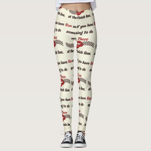 Leggings Exécution d'un Motif de typographie motivationnell (Devant)