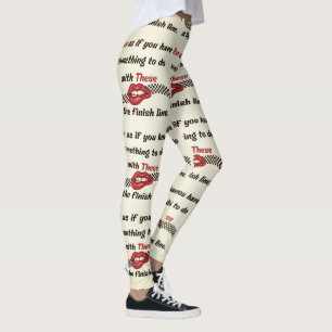 Leggings Exécution d'un Motif de typographie motivationnell