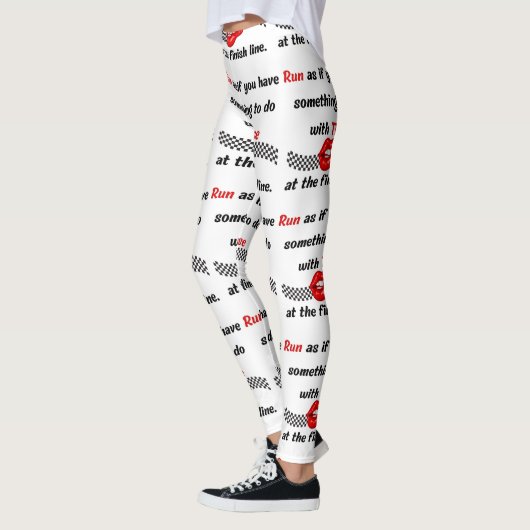 Leggings Exécution d'un Motif de typographie motivationnell (Gauche)