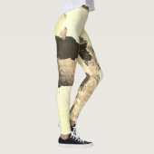 Leggings Exercice de Motif en marbre Abstrait noir et blanc (Droite)