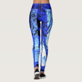 Leggings Exercice de qualité bleu clair et bleu foncé (Dos)