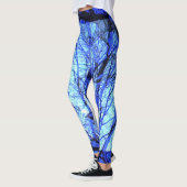 Leggings Exercice de qualité bleu clair et bleu foncé (Gauche)