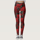 Leggings Exercice de yoga à thème œillet classique (Devant)