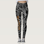 Leggings Exercice minimal en noir et blanc (Devant)