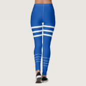Leggings Exercice moderne bleu blanc monogrammed (Dos)