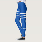 Leggings Exercice moderne bleu blanc monogrammed (Gauche)