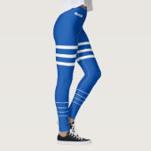 Leggings Exercice moderne bleu blanc monogrammed (Droite)