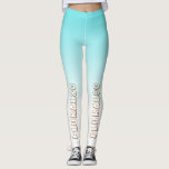 Leggings Exercice moderne en dégradé blanc<br><div class="desc">Jalons d'entraînement bleu-blanc moderne pour elle.</div>