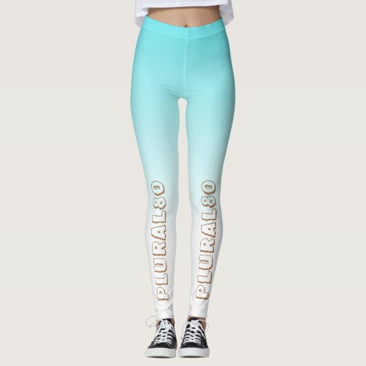 Leggings Exercice moderne en dégradé blanc (Devant)
