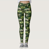 Leggings Exercice vert Fleurs de calla Fête des mères (Devant)
