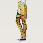 Leggings Explosion Abstraite de couleurs vives et dynamique (Gauche)