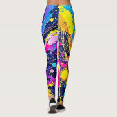 Leggings Explosion Cosmique : Art vibrant à éclaboussures (Dos)